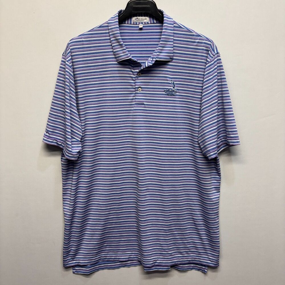 Peter Millar Summer Comfort Pinehurst 1895 Golf Polo Shirt Top XXL 2XL C094 -23